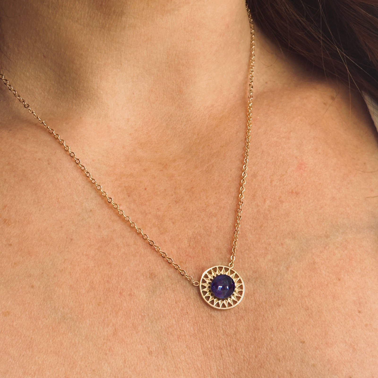 Collier Léonie Pierre naturelle Améthyste Plaqué or