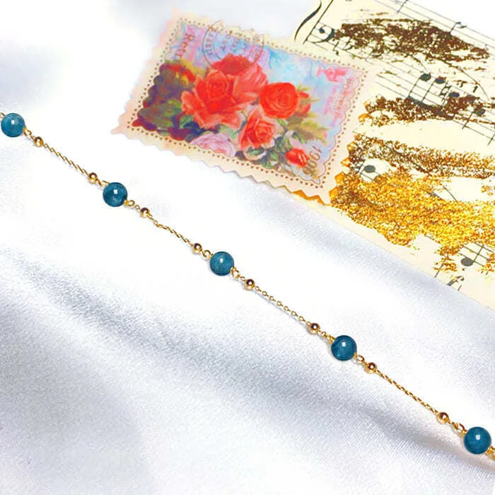 Bracelet Pierre Naturelle Apatite Bleue Femme Et Homme - Budget Beauté