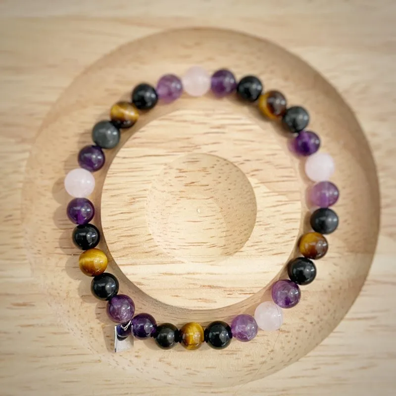 bracelet aventurine quartz rose oeil de tigre obsidienne