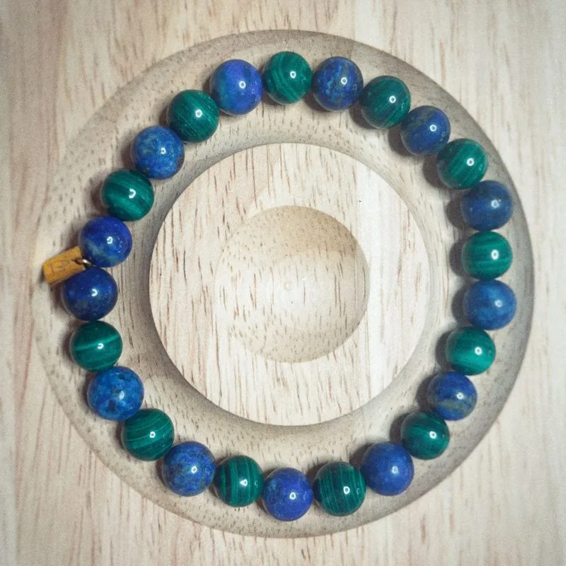 bracelet malachite lapis lazuli