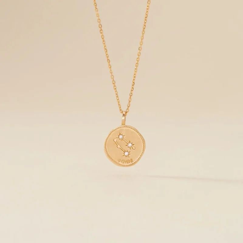 collier signe astro gemeaux pendentif