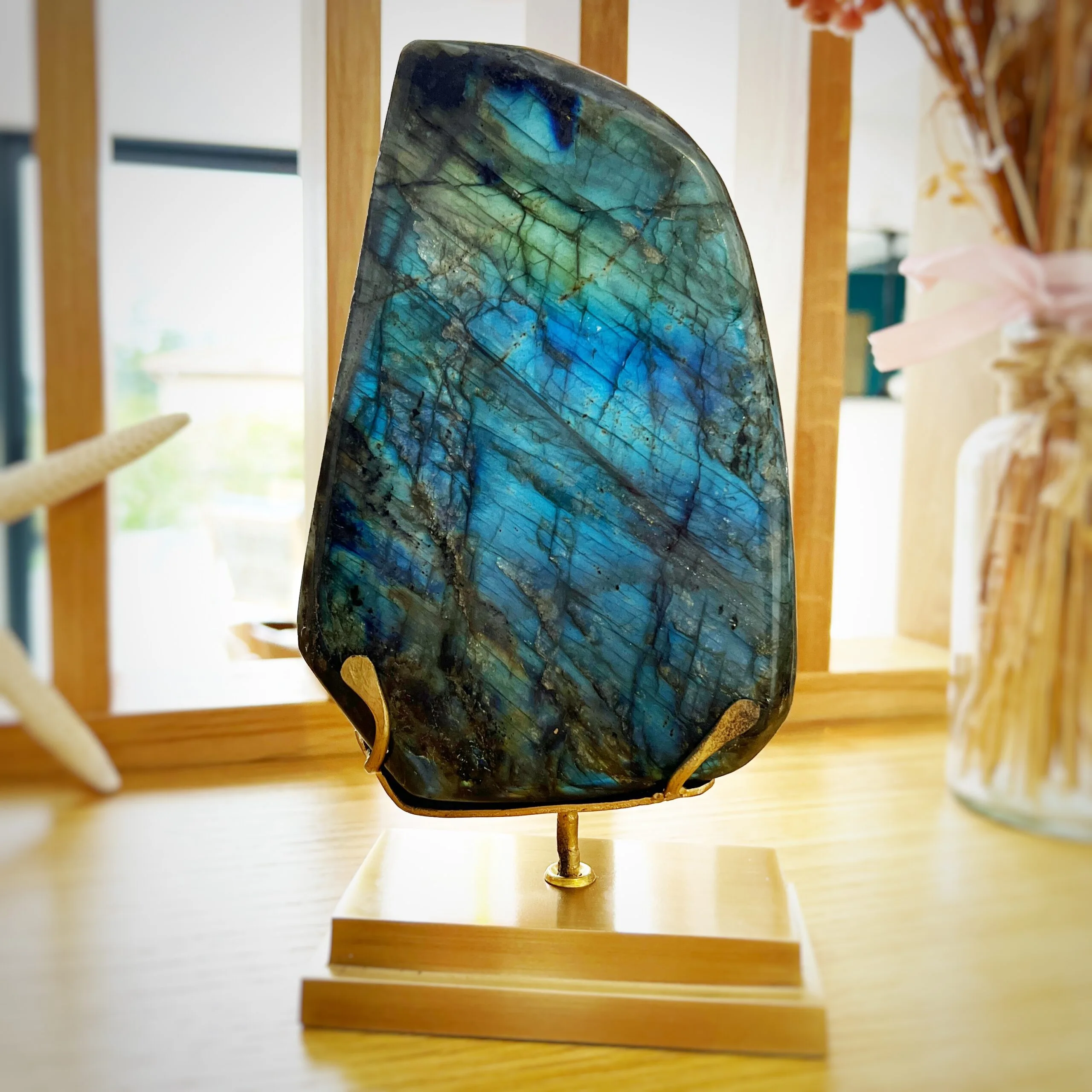 grosse pierre labradorite décoration