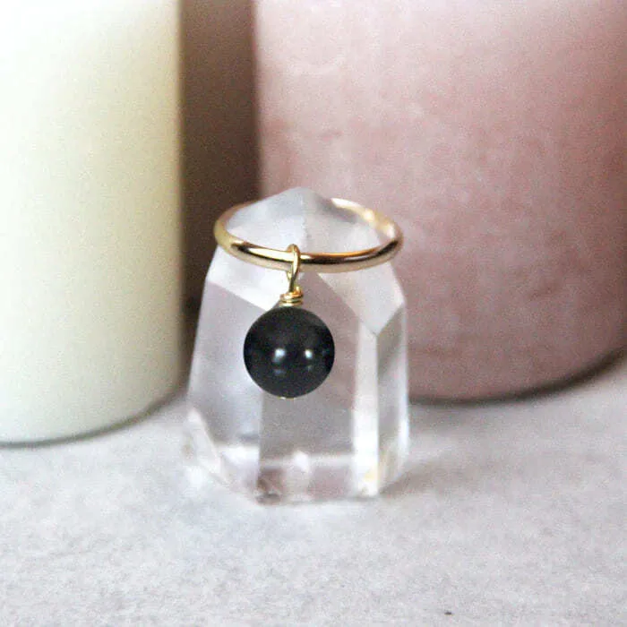 Bague obsidienne noire argent 925 - O Cœur de l'énergie