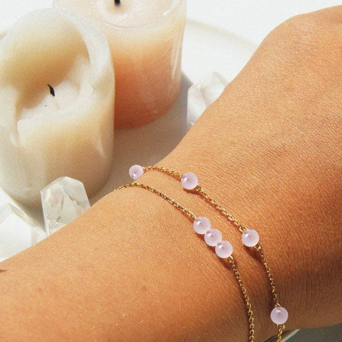 Bracelet d'huile essentielle quartz Rose mat 6mm, nouveau Design